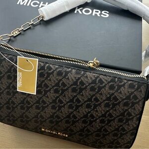 Michael Kors Black and Gold Logo purse